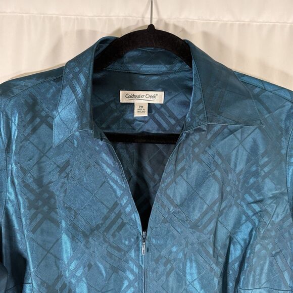 Coldwater Creek Jacket Women's Medium Petite Green Full Zip Long Sleeve - Picture 5 of 11